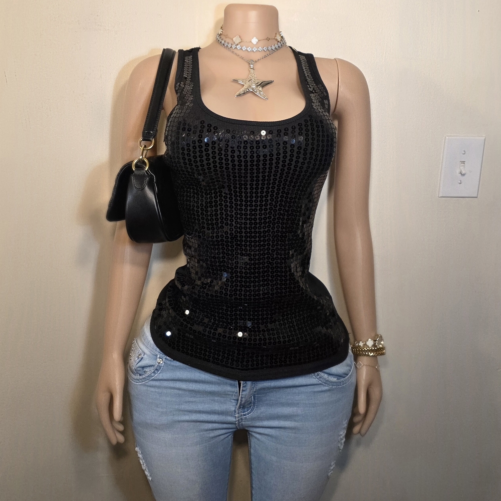 Forever 21 Black Sequin Tank Top